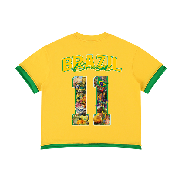 Brazil Jogo Bonito World Tour Graphic Tee front — SAFARWEAR cultural streetwear