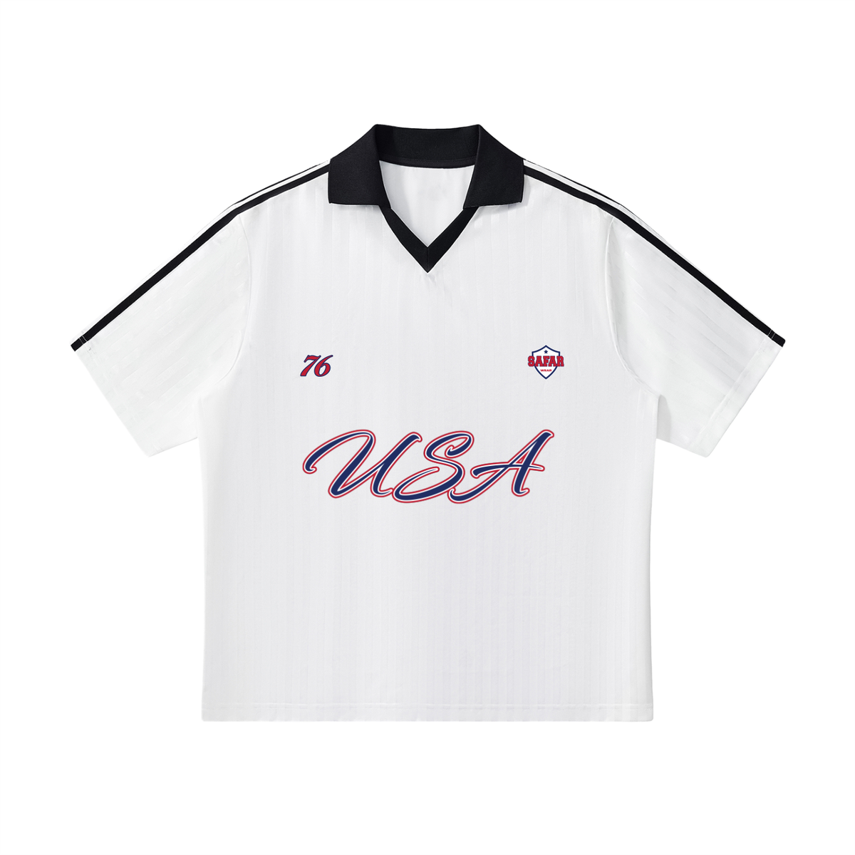 USA World Tour cultural soccer jersey navy blue with white — SAFARWEAR World Cup 2026