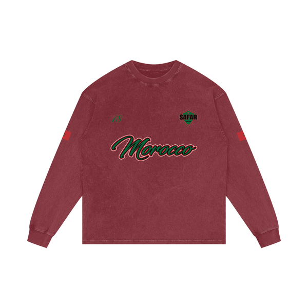Atlas Lions Morocco Heritage Long Sleeve Tee front — SAFARWEAR cultural streetwear