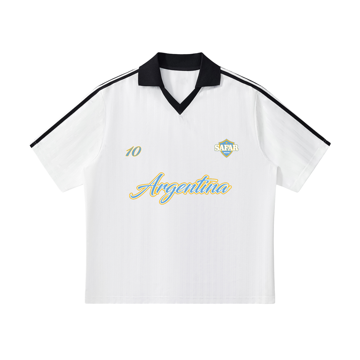 Argentina Campeones World Tour Soccer Jersey back with cultural collage — SAFARWEAR