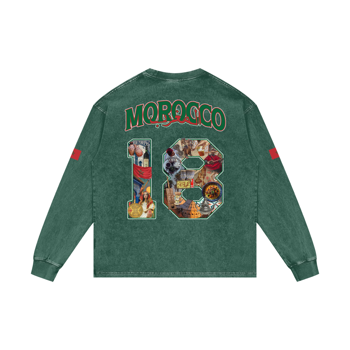 Morocco Heritage Long Sleeve Tee red colorway — SAFARWEAR World Tour Collection